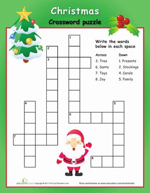 Christmas Themed Crossword Puzzle